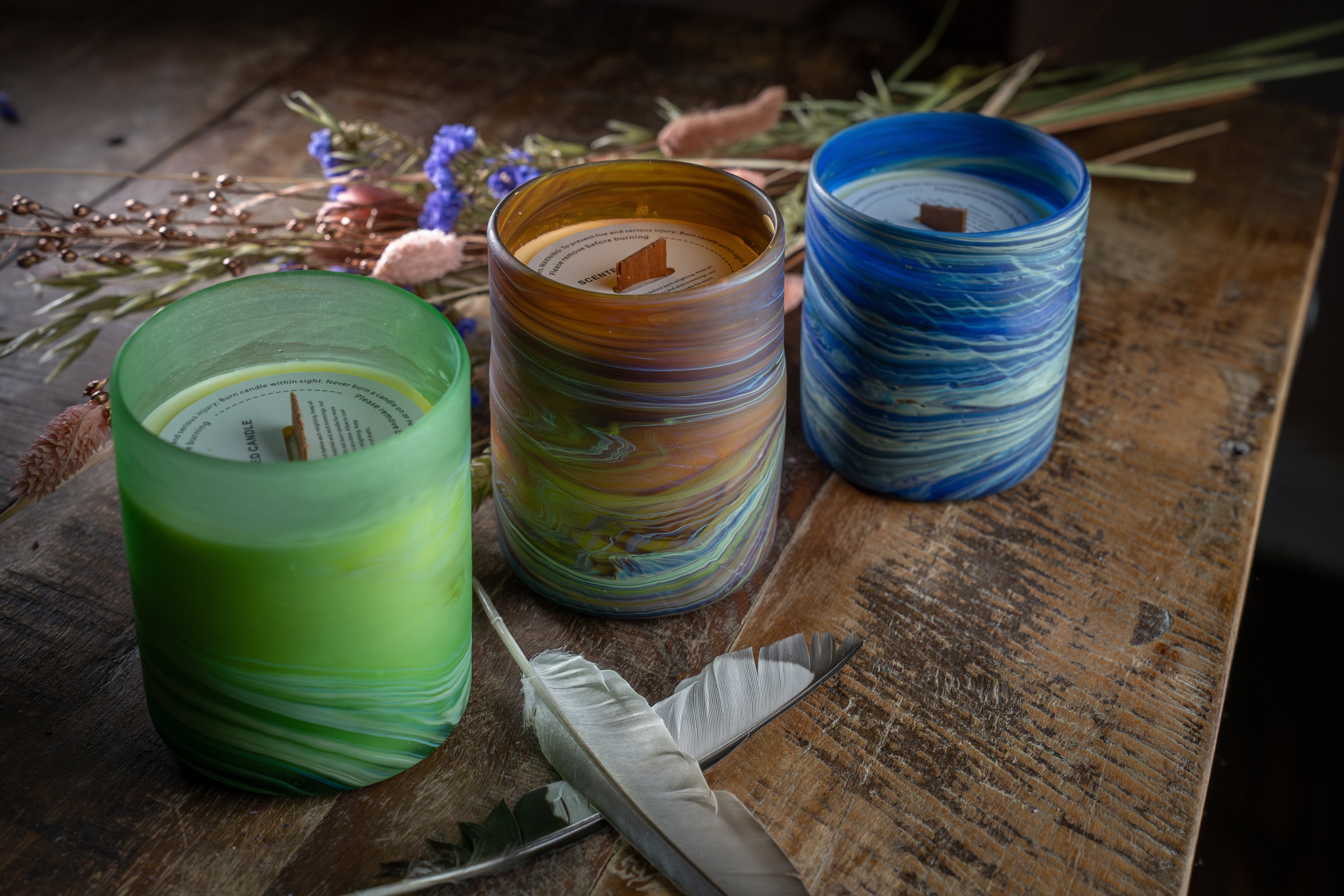 Phoenician Glass Beeswax Candle