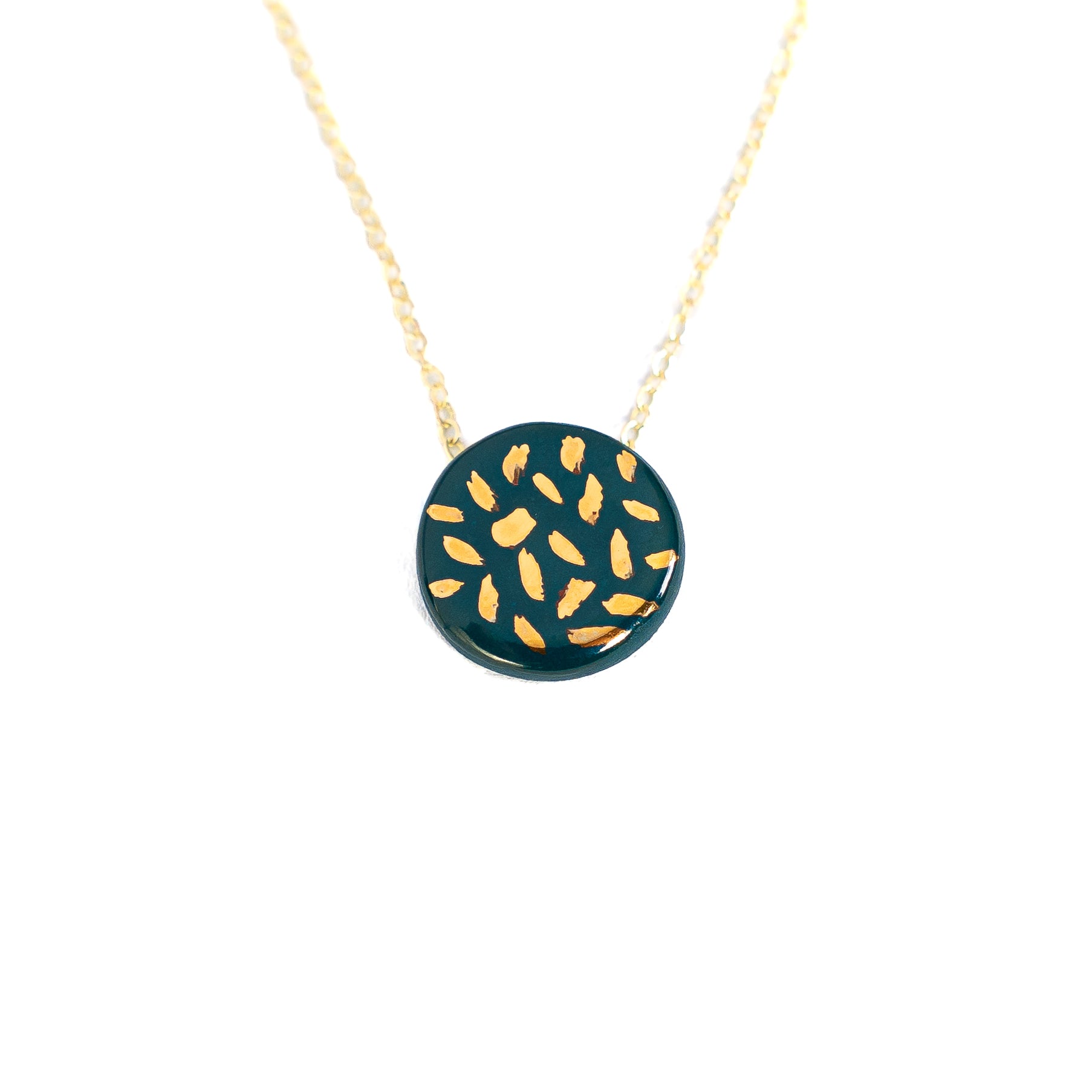 Brushstroke Necklace in Teal