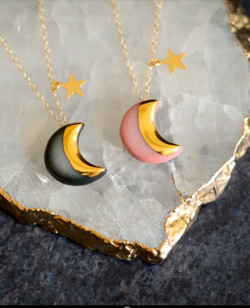 Moon and Star Necklace (more colours)