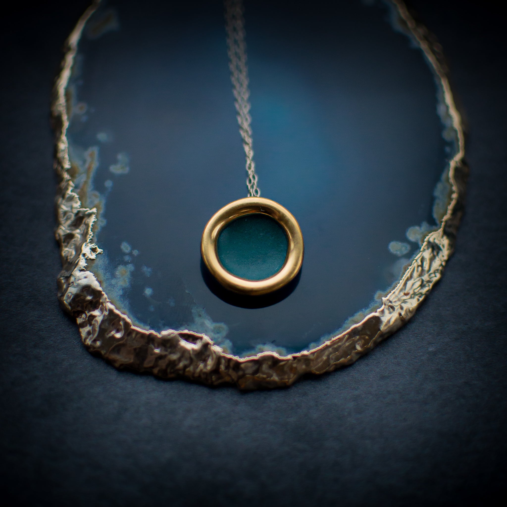 Teal Halo Necklace