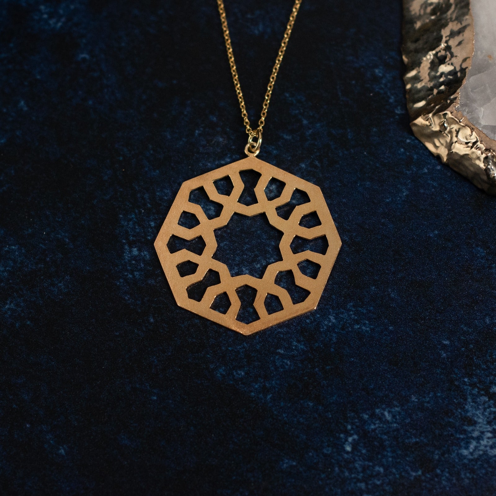 Large Statement Girih Necklace in Gold Vermeil