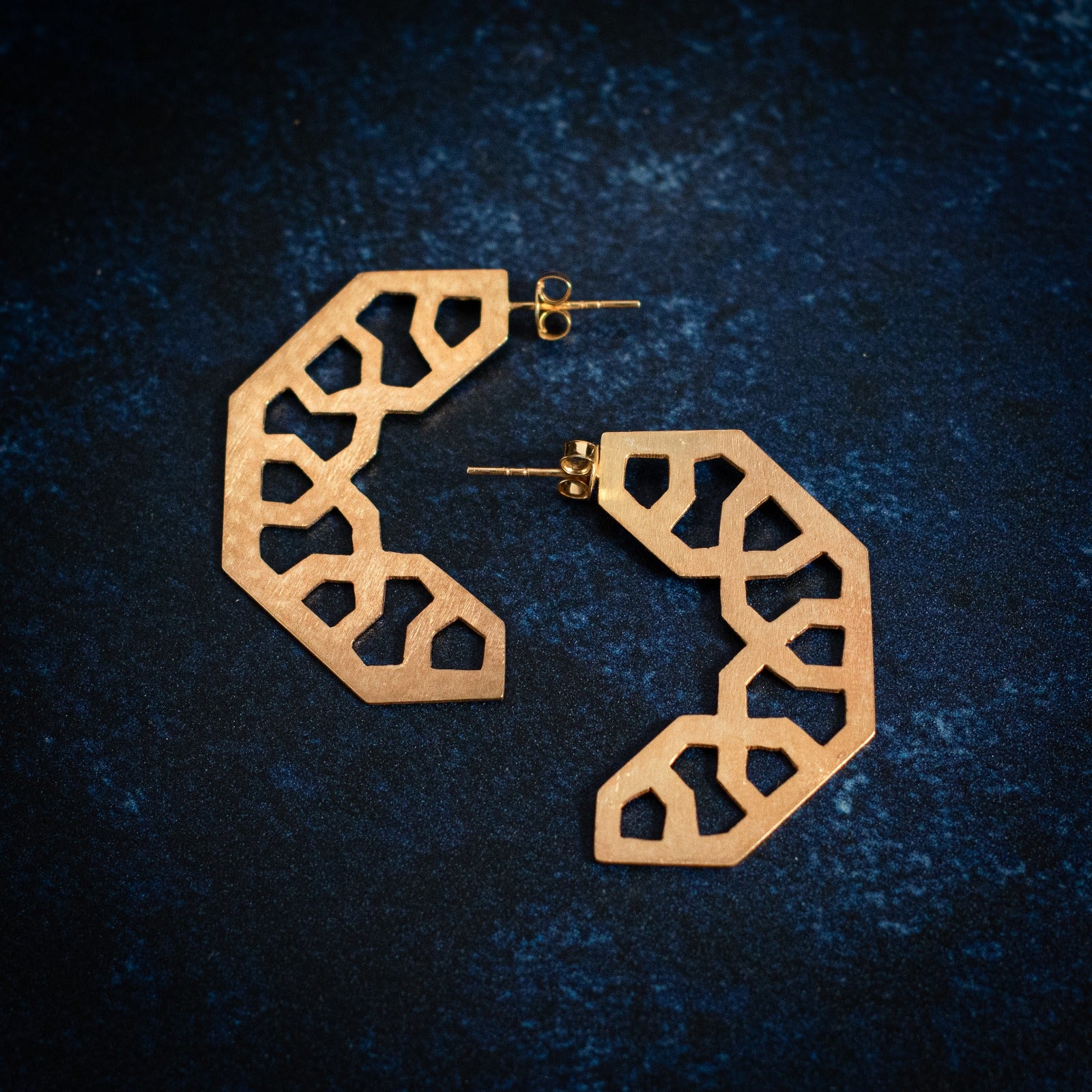 Large Statement Girih Earrings in Gold Vermeil