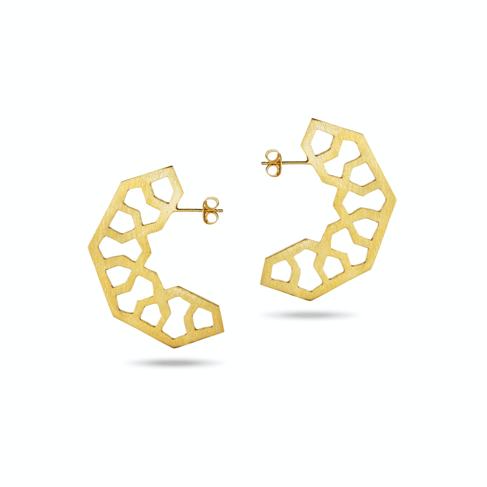 Large Statement Girih Earrings in Gold Vermeil