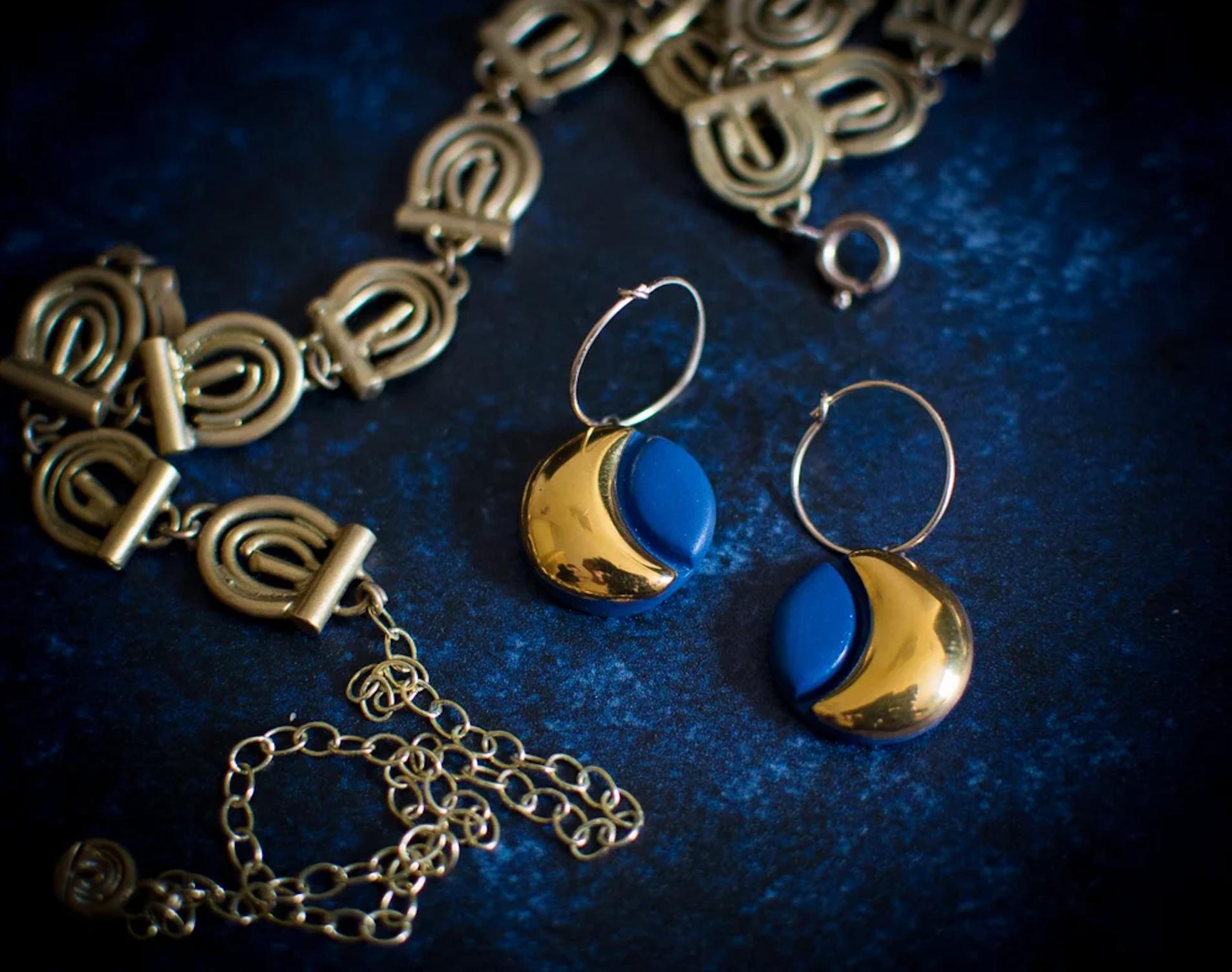 Blue Moon Phase Earrings