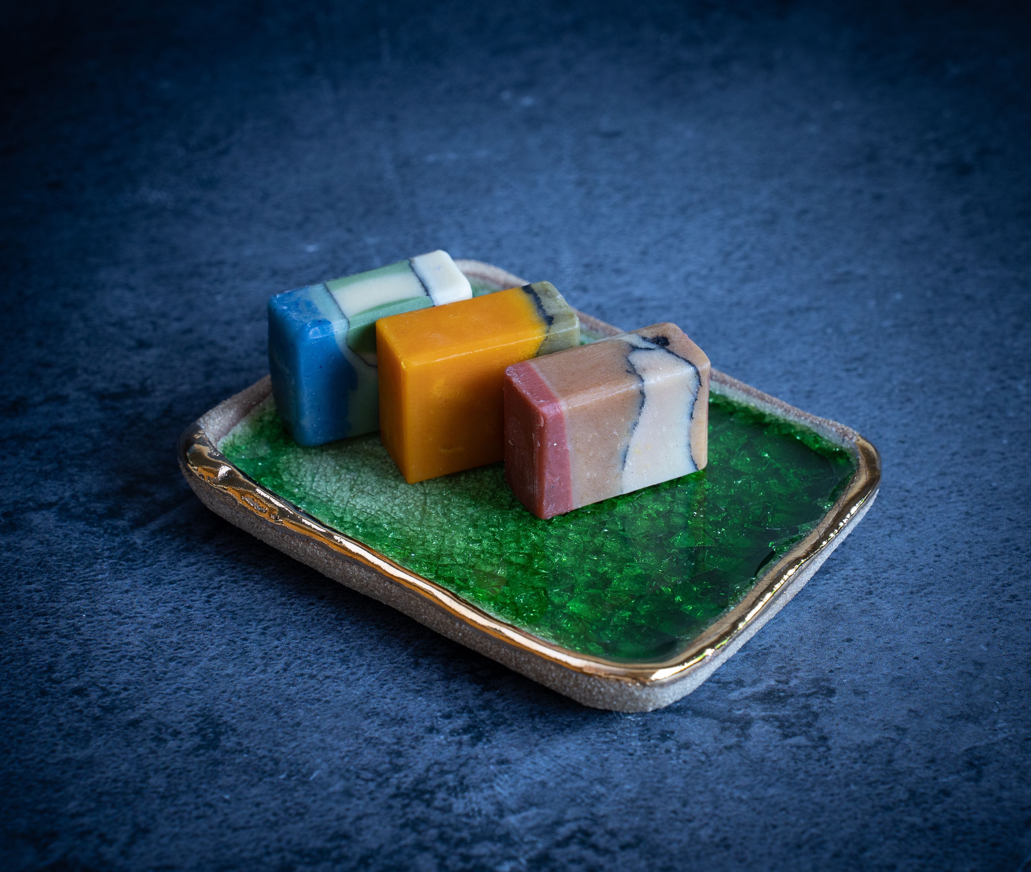 Large Recycled Glass Soap Dish