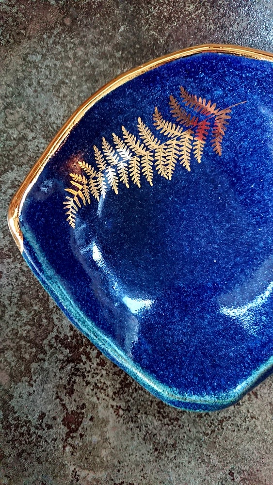 Large Fern Bowl in Lapis Lazuli Blue (MADE TO ORDER 2-3 WEEKS)