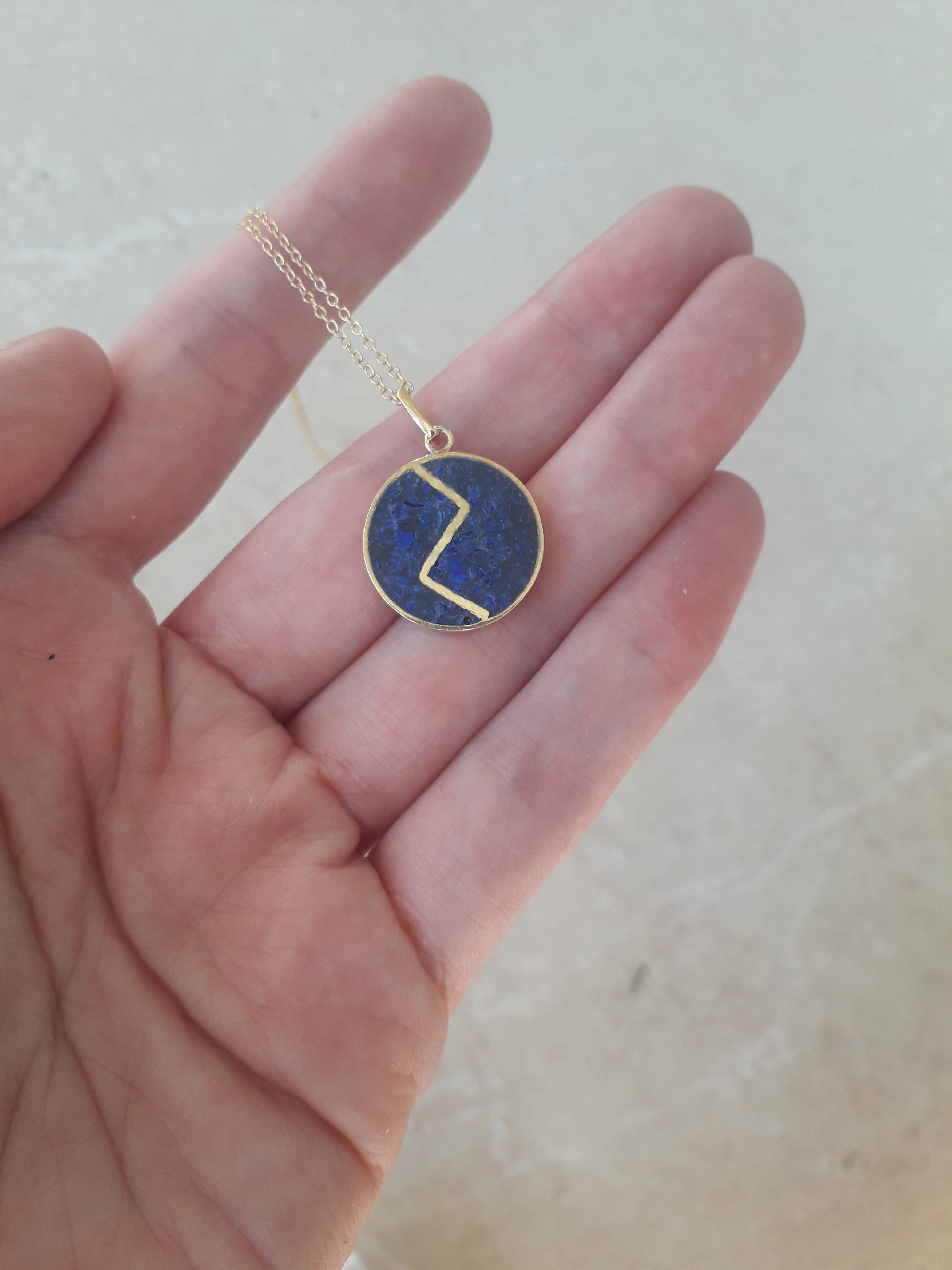 Zabul Nacklace in Lapis Lazuli and Gold Vermeil