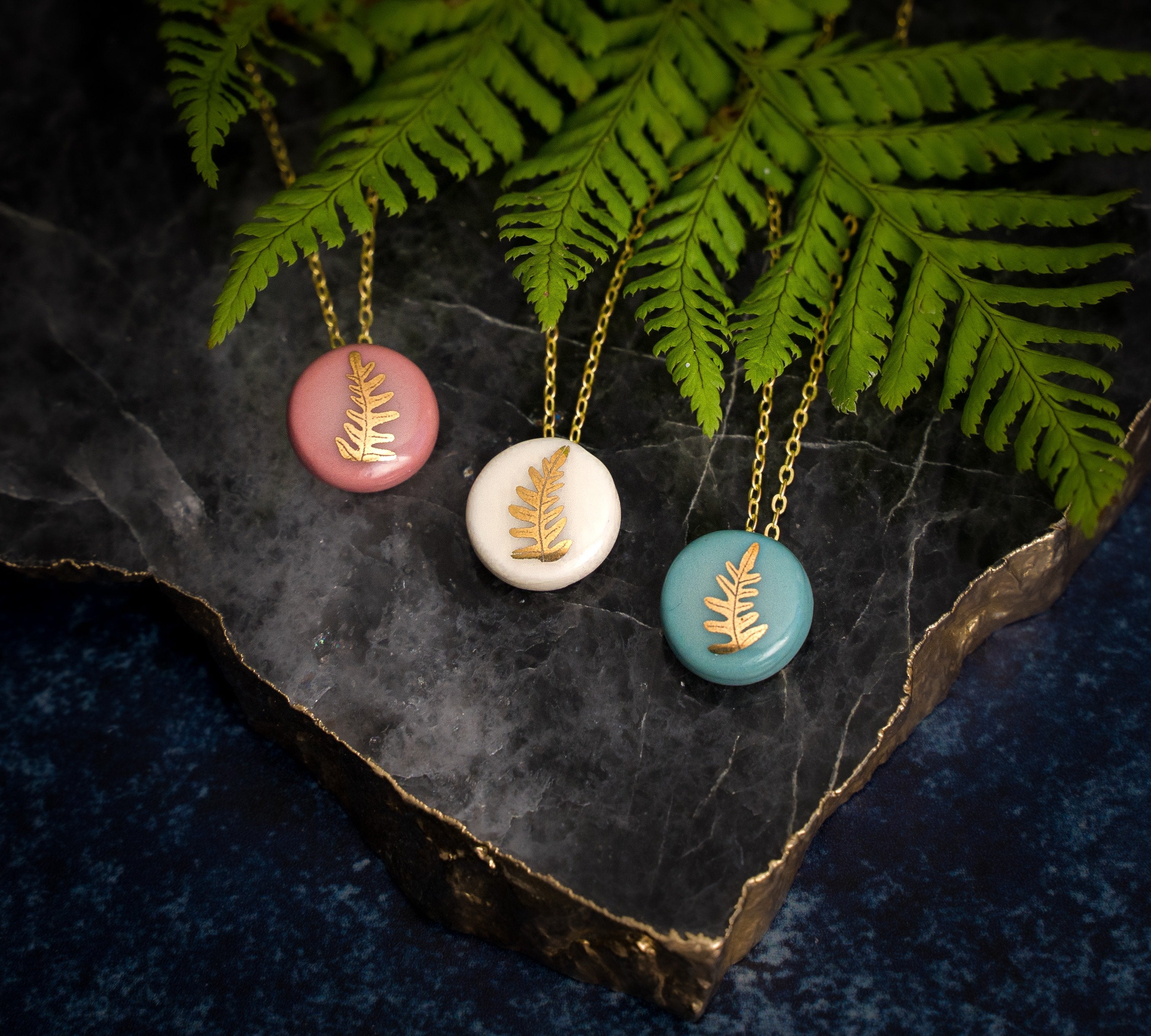 Gold Fern Necklace (More Colours)