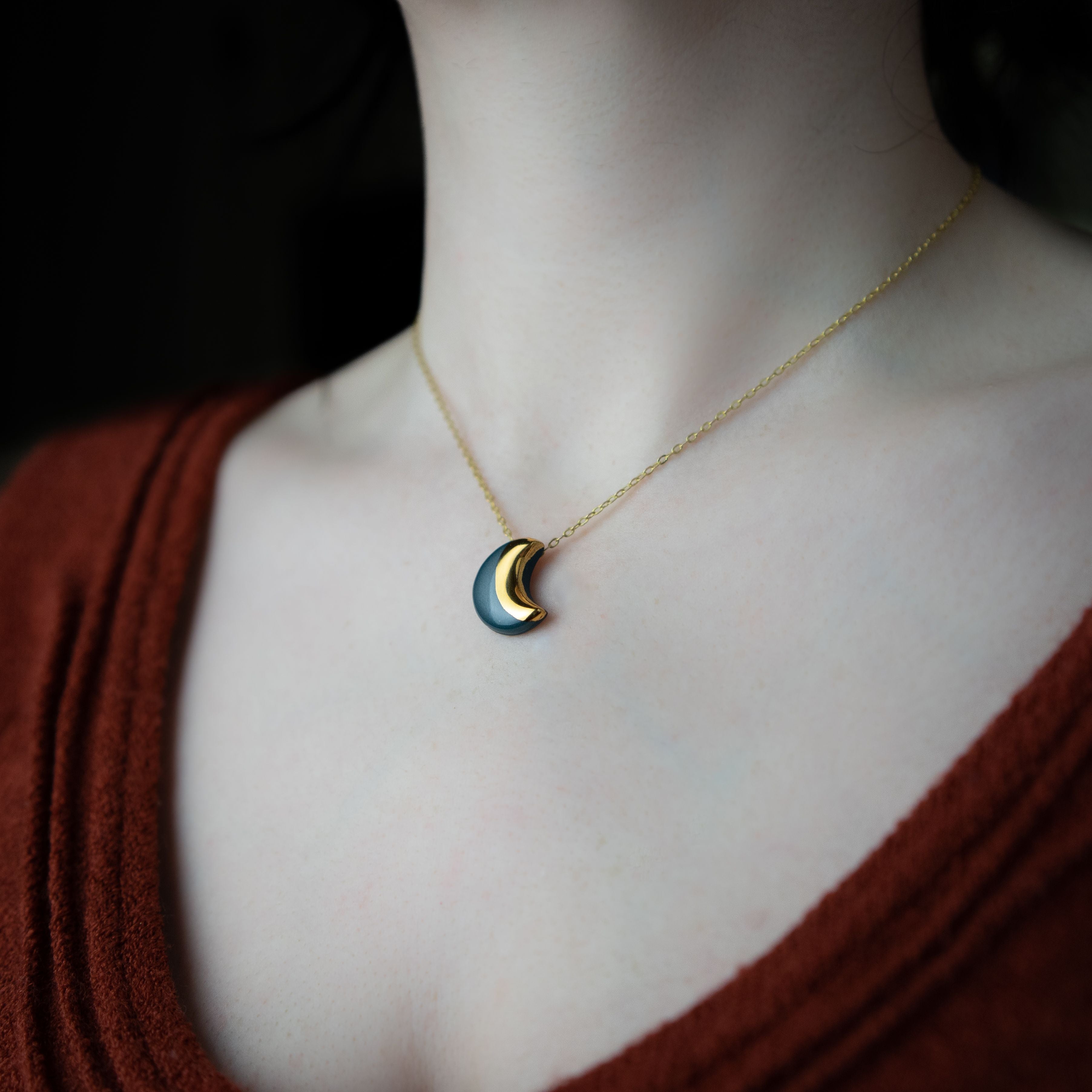 Small Crescent Moon Necklace (more colours)