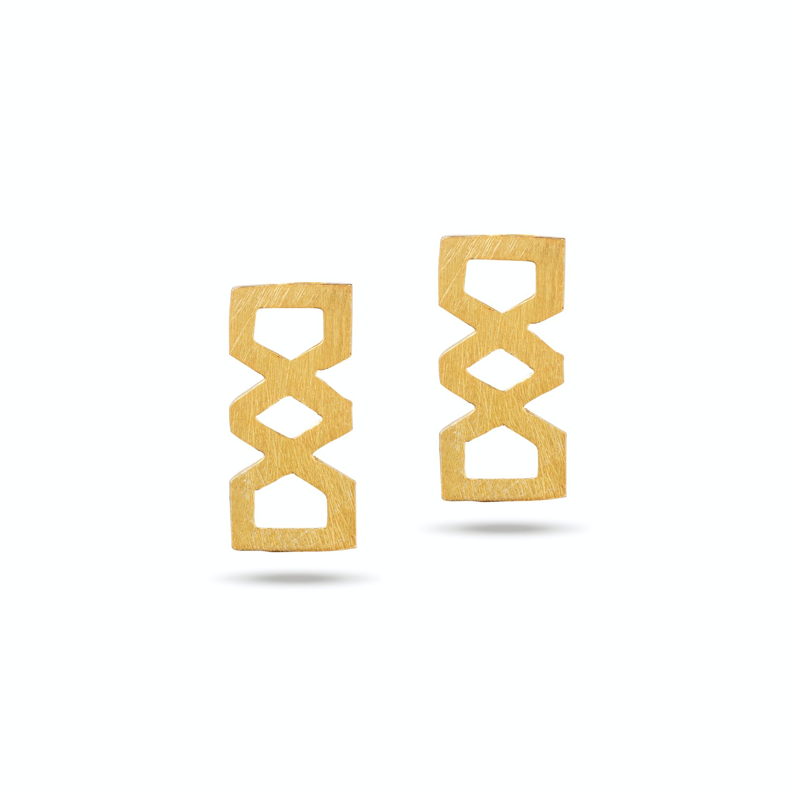 Girih bar Earrings in Gold Vermeil