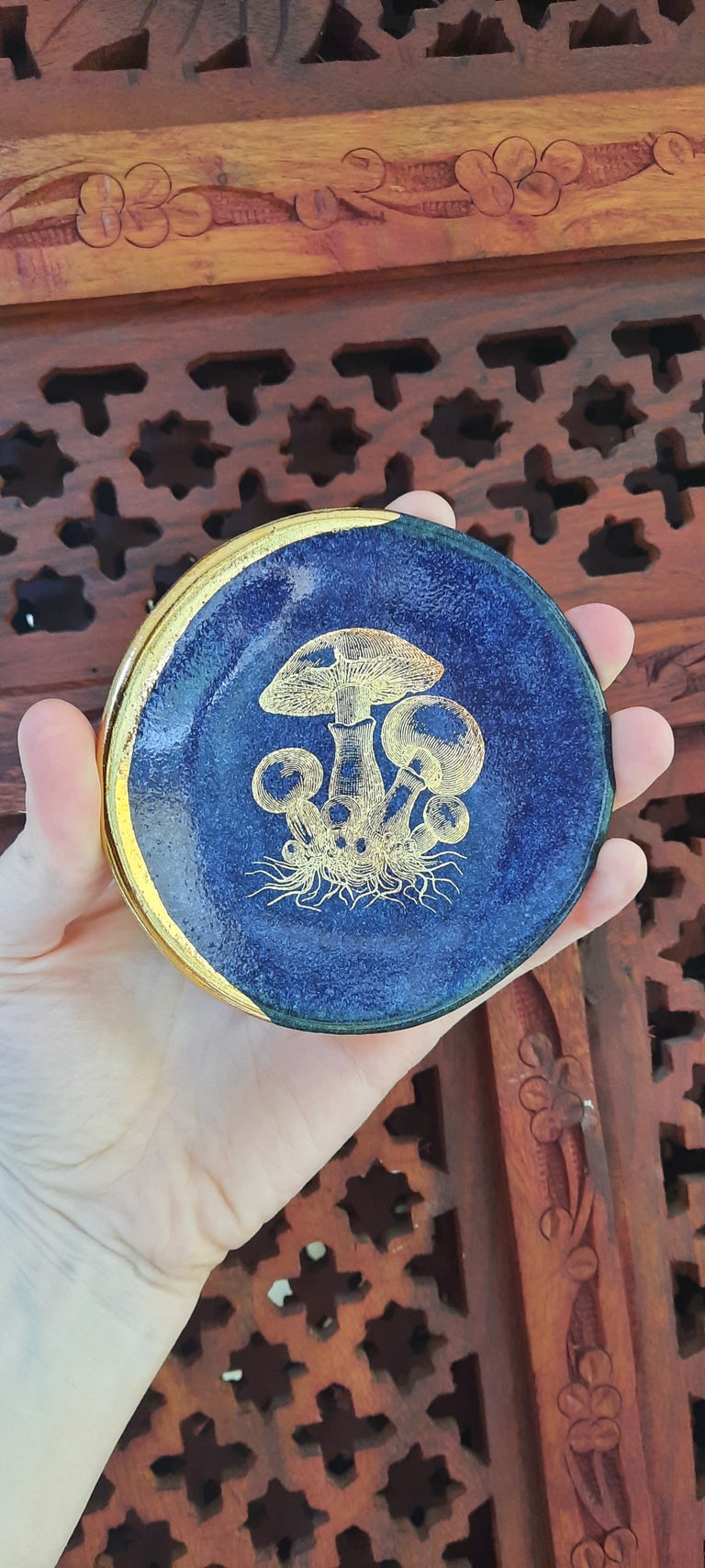 Mushroom Ring Dish in Blue