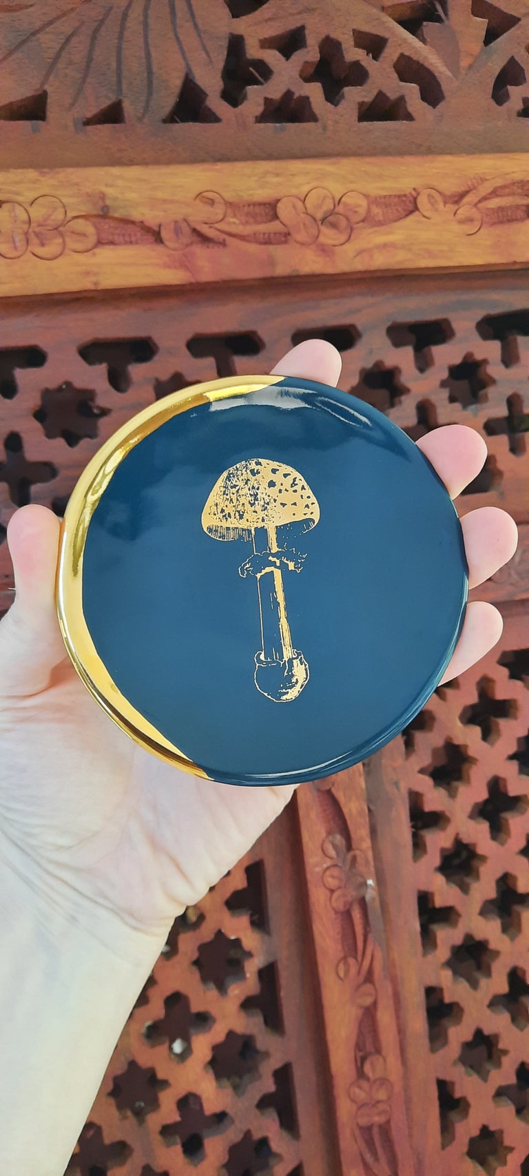 Mushroom Ring Dish in Blue