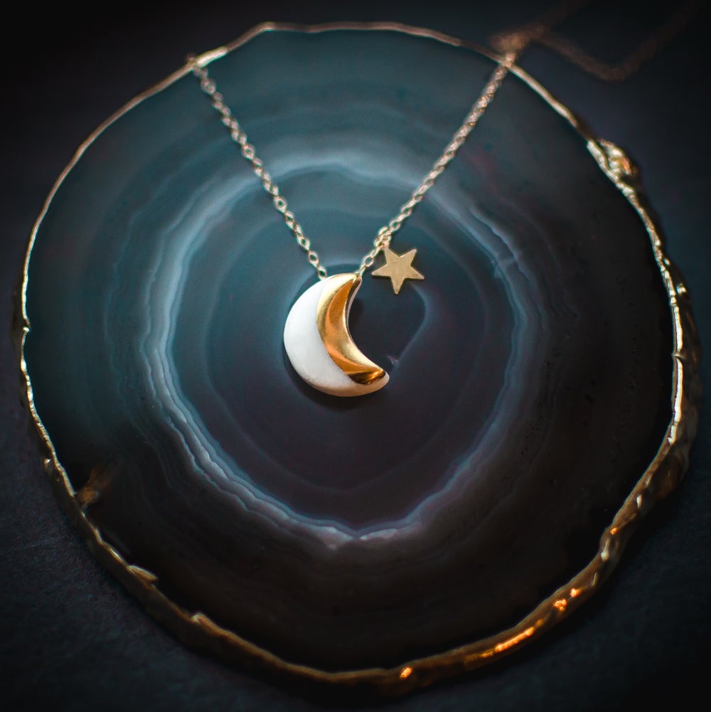 Moon and Star Necklace (more colours)